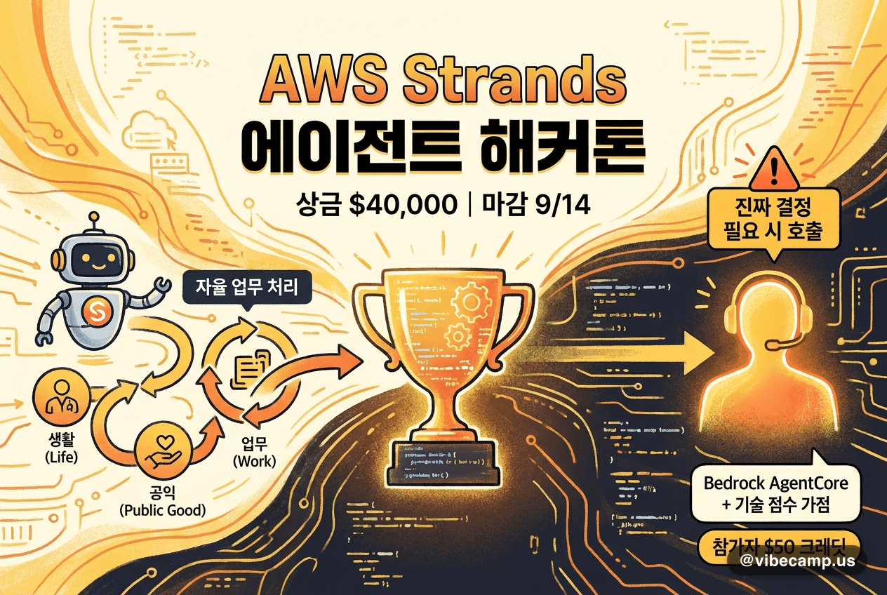 AWS Strands 에이전트 해커톤 — 상금 $40,000, 마감 9/14