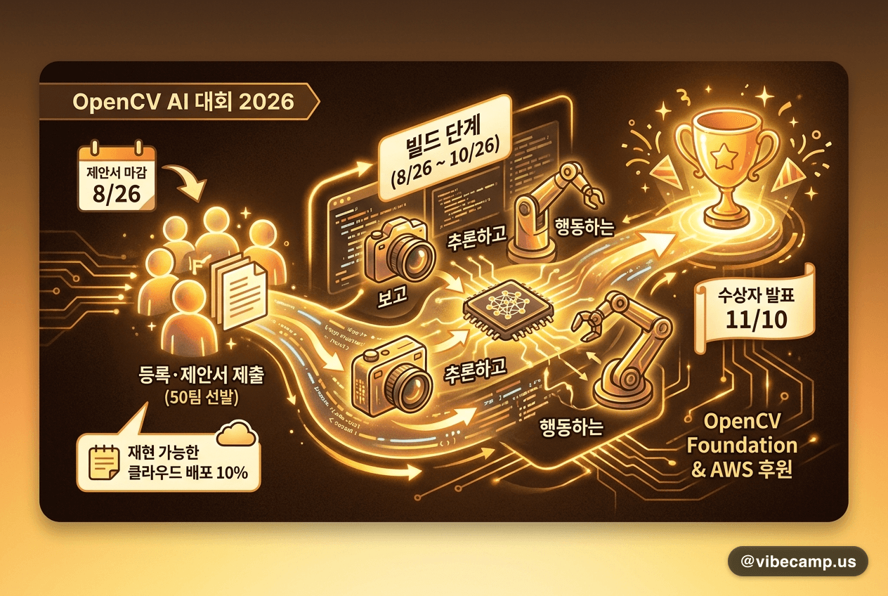 OpenCV AI 대회 2026 — 제안서 마감 8/26, 빌드는 10월까지