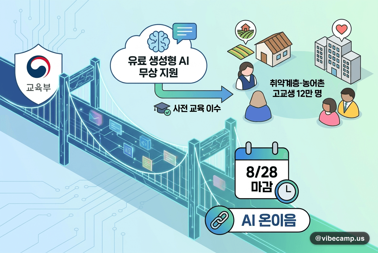 교육부, 고교생 12만 명에 유료 생성형 AI 무상 지원 — 8/28 마감
