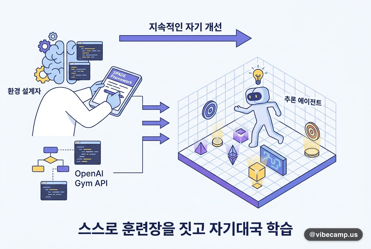 훈련장을 스스로 지어놓고 그 안에서 자기와 겨루는 자기대국 학습
