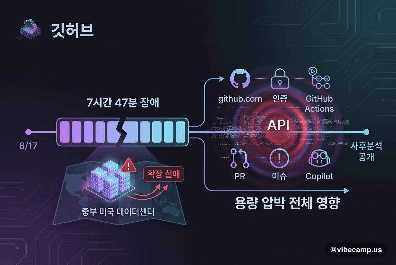 깃허브, 8/17 7시간 47분 장애 사후분석 공개