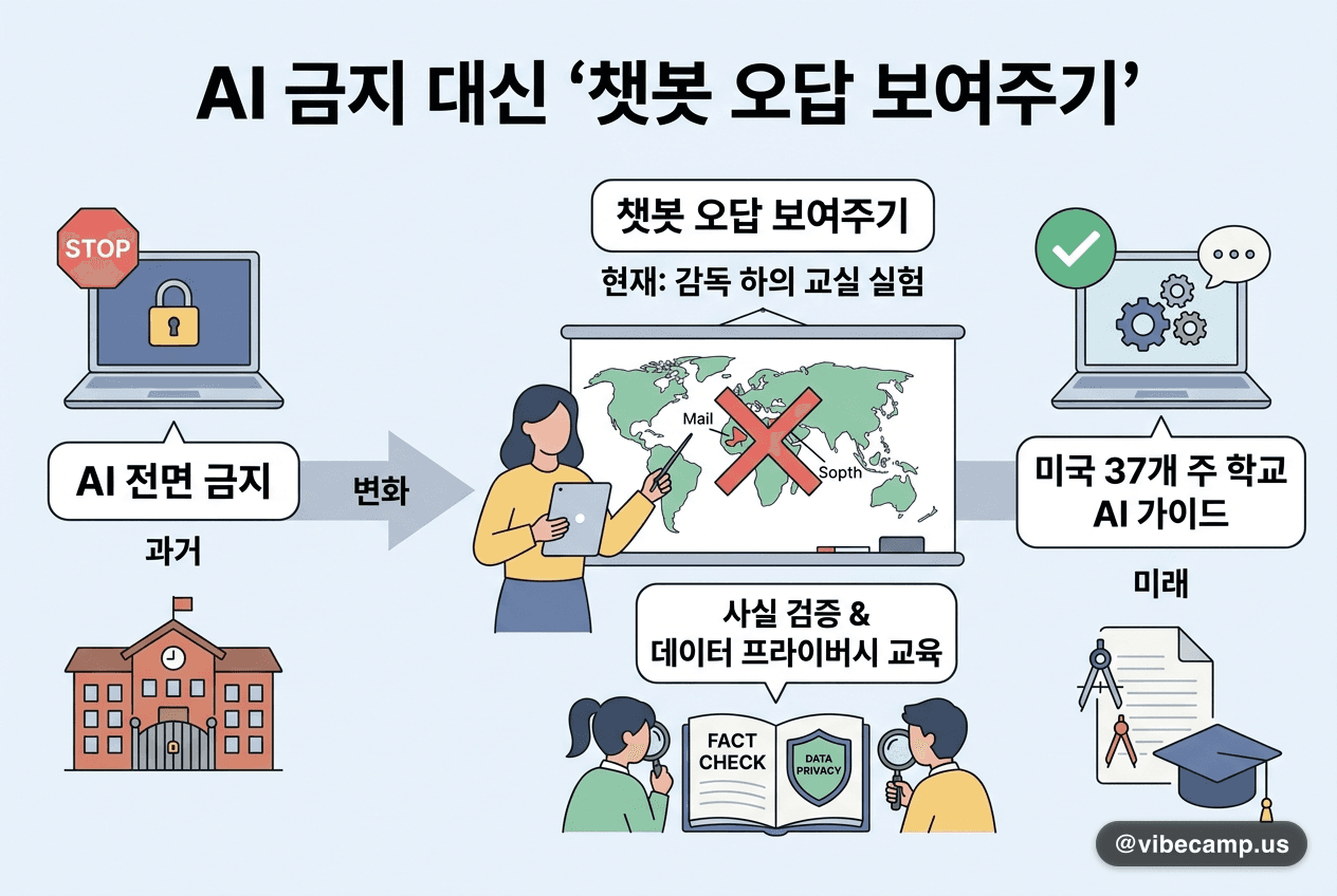 AI for Education 대표 어맨다 비커스태프가 'Mindsets for GenAI Use'라는 제목의 대형 슬라이드 앞에서 마이크를 들고 교사 연수를 진행하고 있다. 슬라이드에는 'Be Intentional', 'Critical', 'Transparent', 'Responsibly' 등 생성형 AI 사용 원칙이 나열돼 있다.