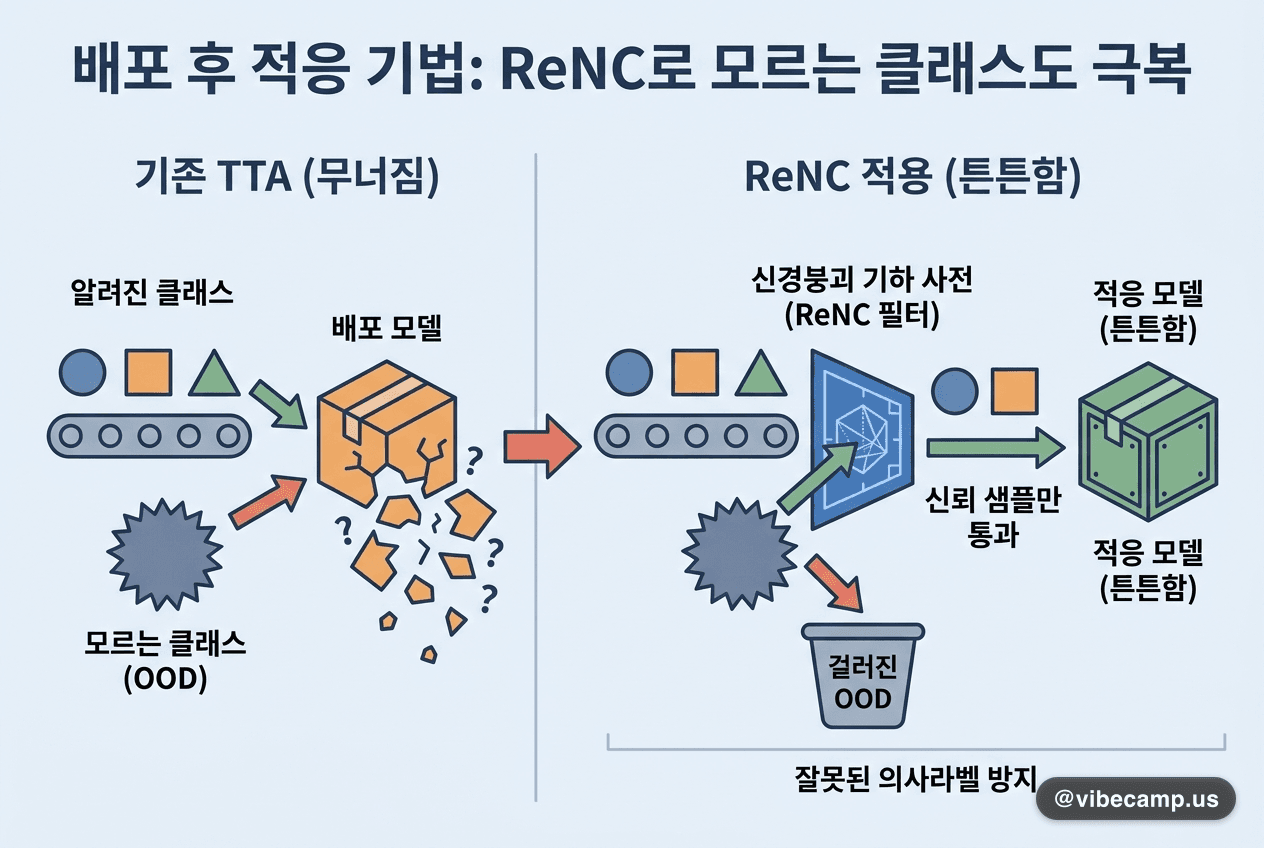 모르는 클래스가 섞여도 무너지지 않는 배포 후 적응 기법