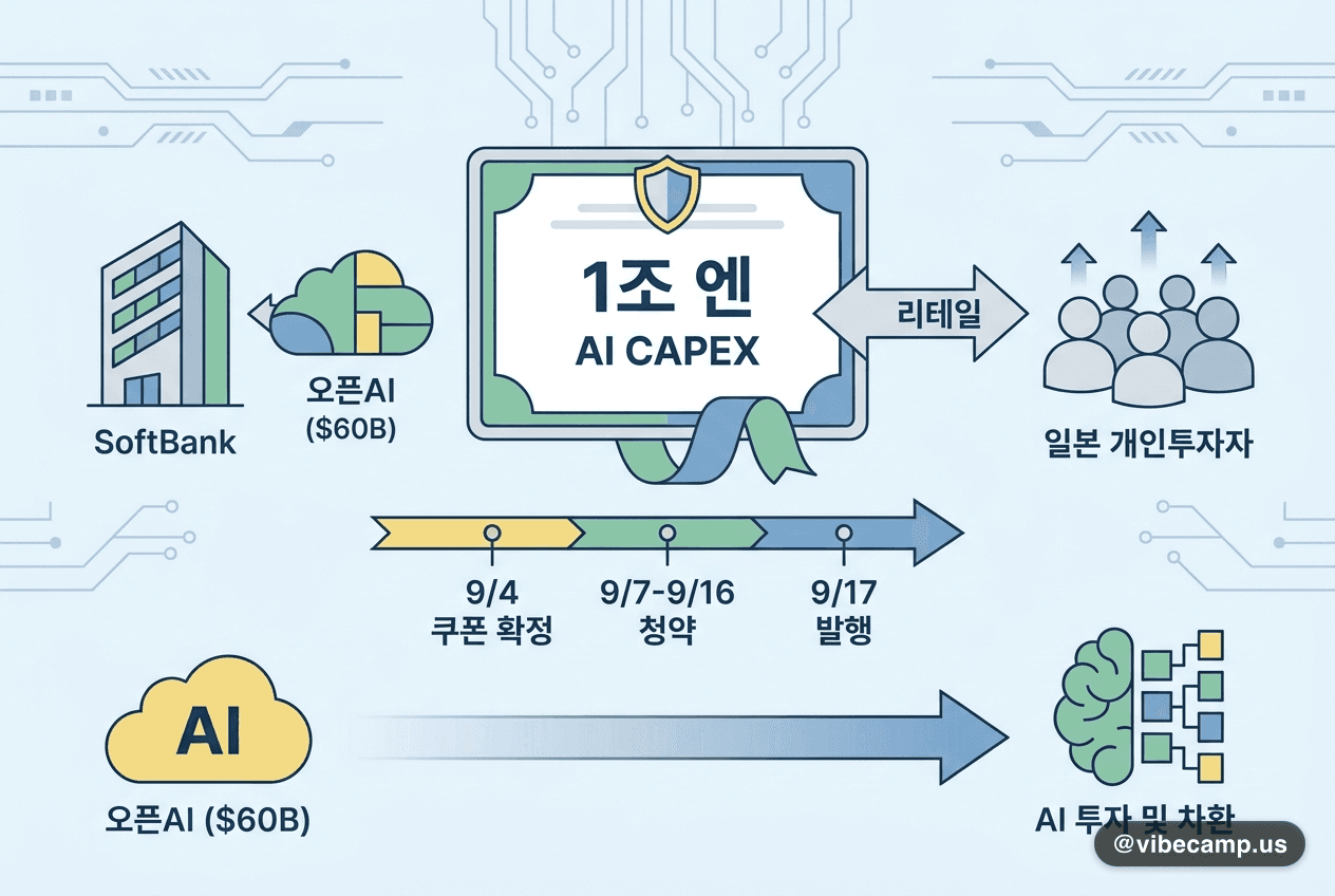 소프트뱅크 1조 엔 개인 회사채 — AI 캐펙스 청구서가 리테일까지 내려왔다