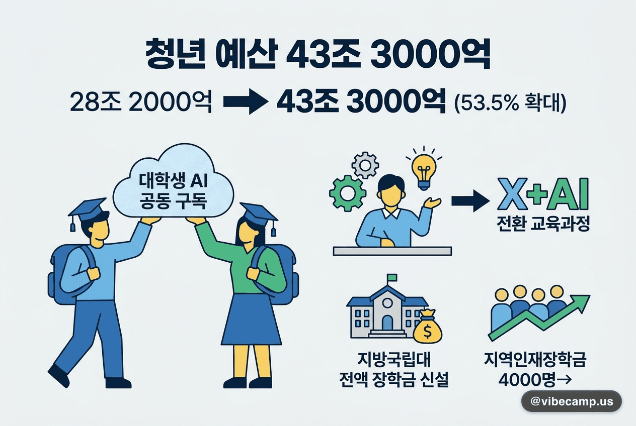 청년 예산 43조 3000억…대학생 AI 공동 구독과 X+AI 교육과정