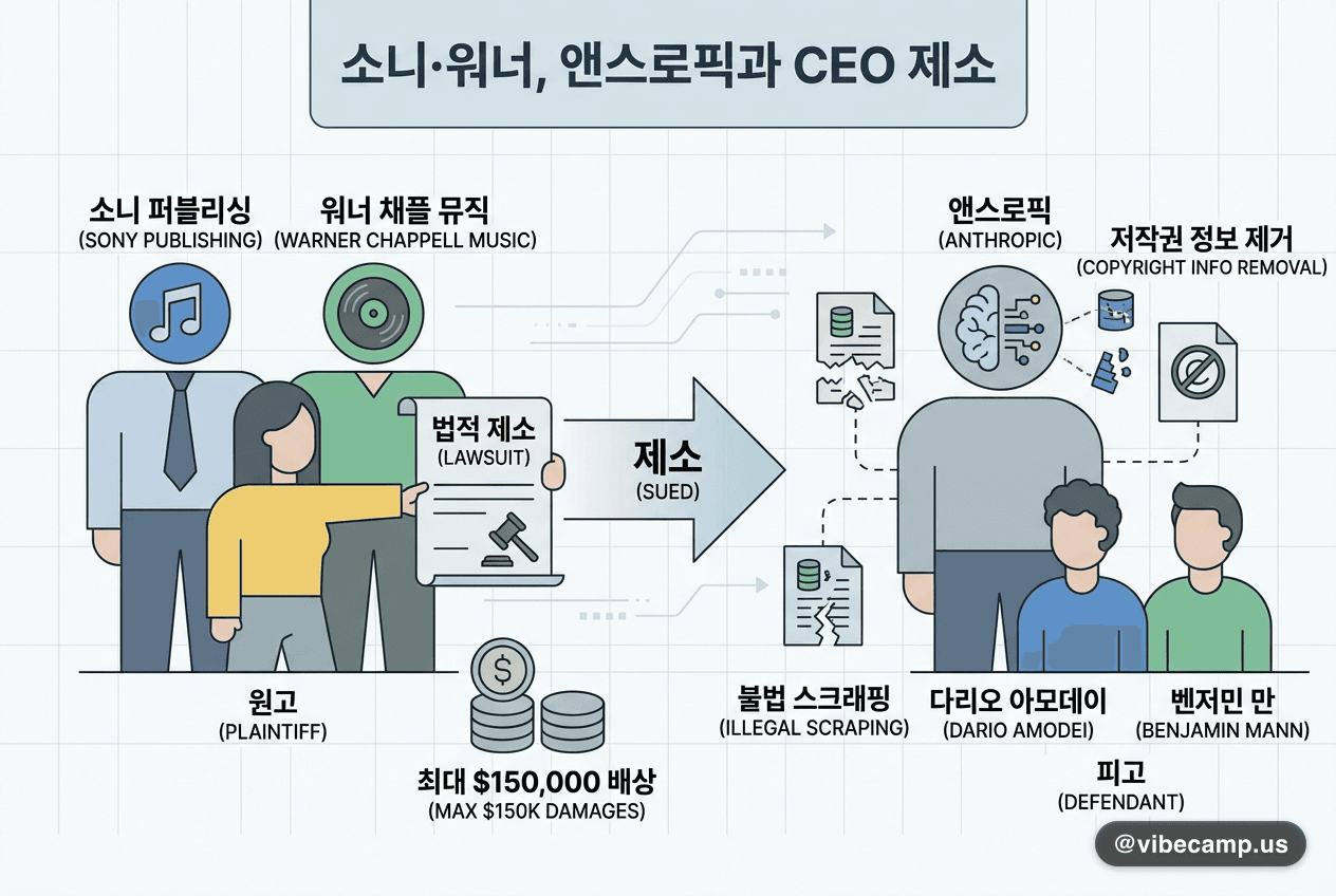 소니·워너 퍼블리싱, 앤스로픽과 CEO 개인을 함께 제소