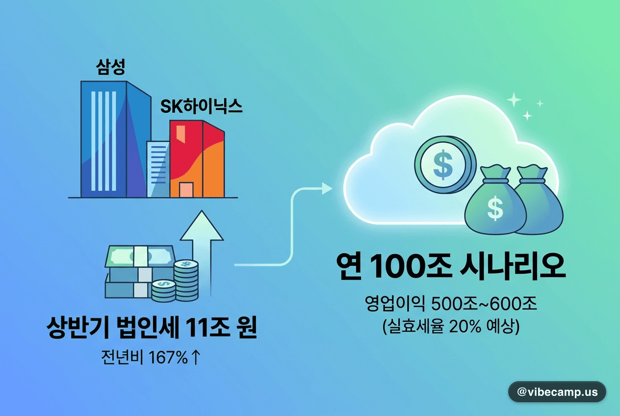 삼성·SK하이닉스 상반기 법인세 11조…연 100조 시나리오
