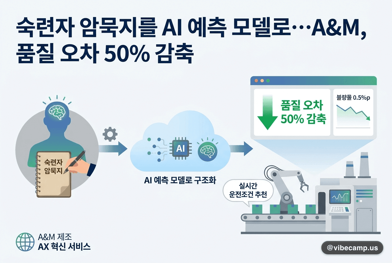 숙련자 암묵지를 AI 예측 모델로…A&M, 품질 오차 50% 감축