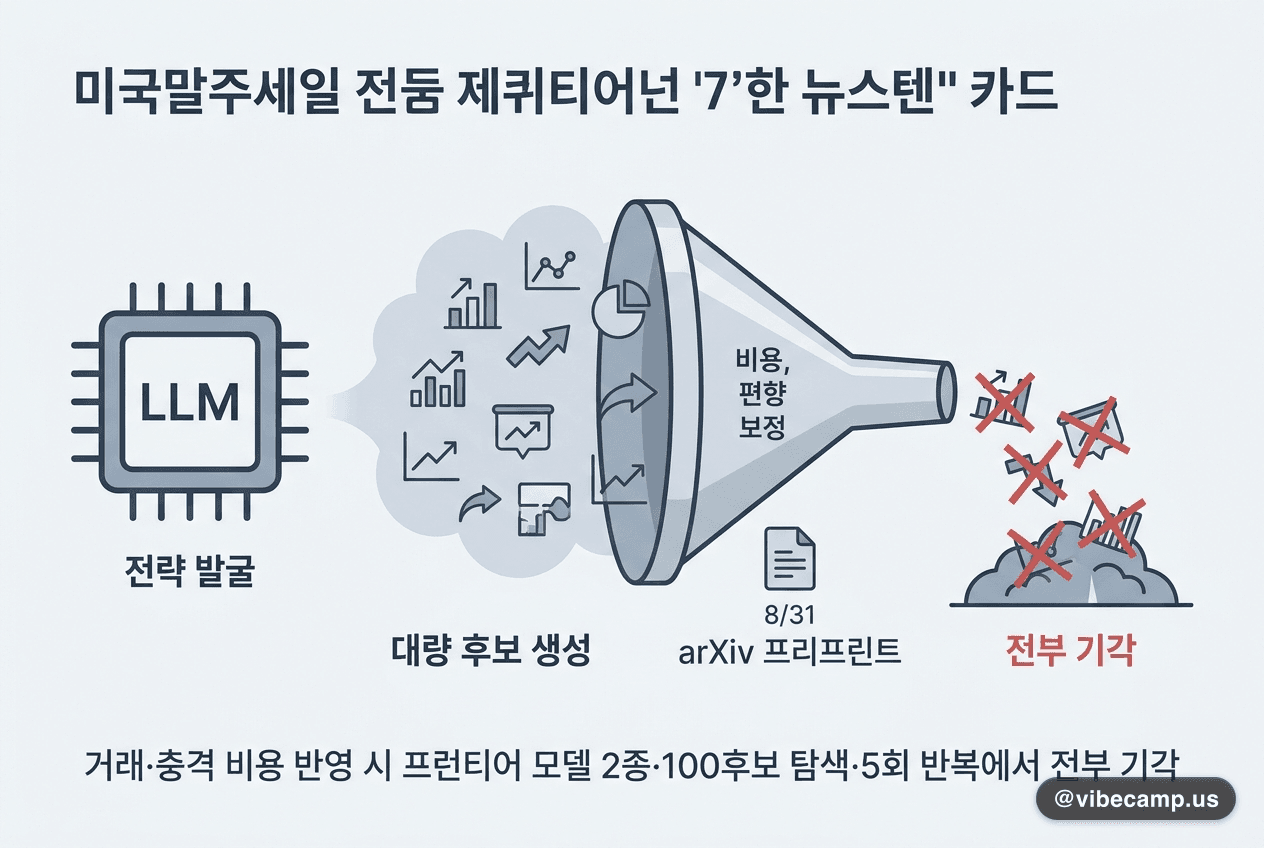 LLM 발굴 매매 전략, 정직한 평가에선 전부 기각 — arXiv 프리프린트