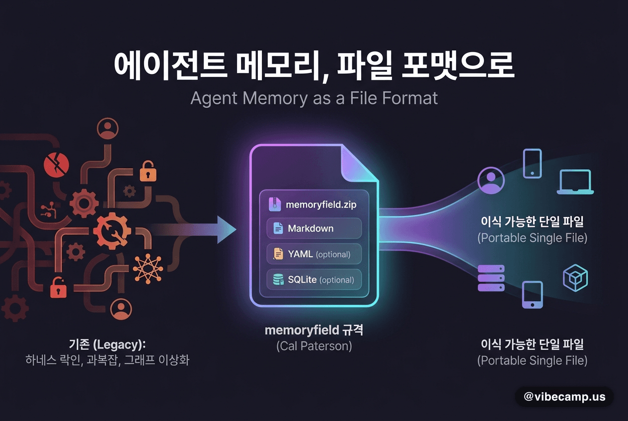 에이전트 메모리를 파이프라인이 아니라 파일 포맷으로 두자