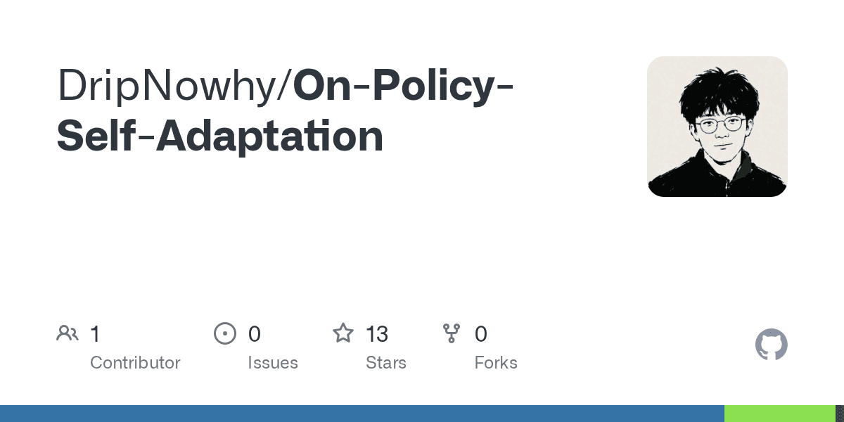 GitHub 저장소 카드 — 교사 모델 없이 온폴리시 증류를 대체하는 OPSA 논문 구현
