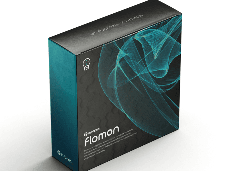 인포지아의 IoT 통합 제어 플랫폼 '플로몬(Flomon)' 제품 패키지 이미지