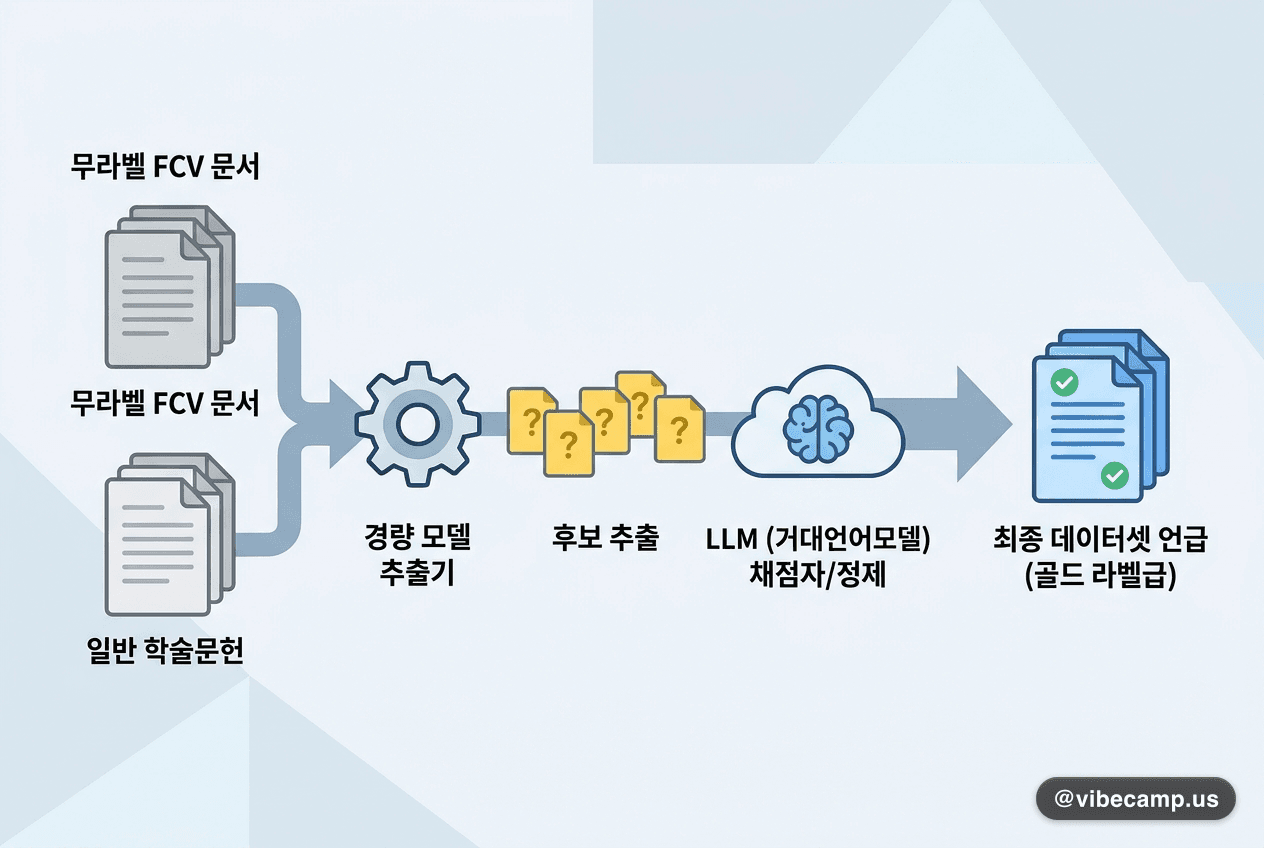 골드 라벨 0건으로 도메인 추출기 만들기 — 경량 모델이 뽑고 LLM이 채점합니다
