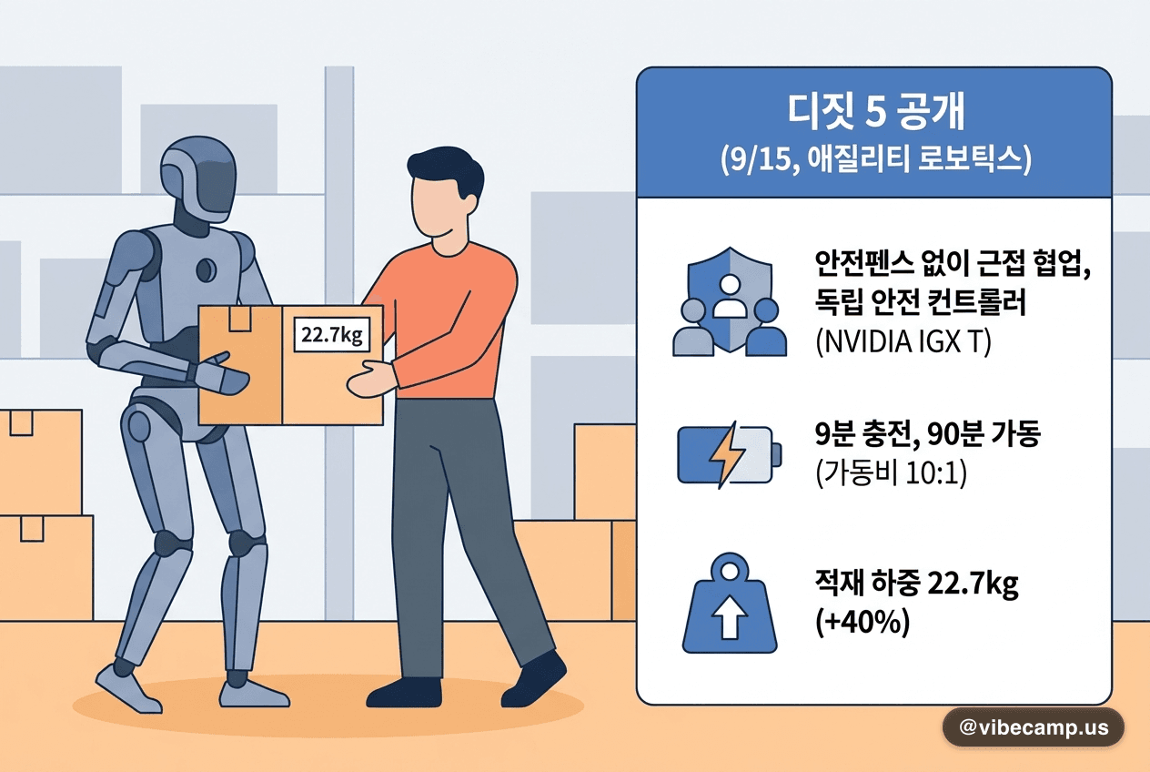 안전펜스 없이 사람 옆에서 일하는 휴머노이드 '디짓 5' 공개