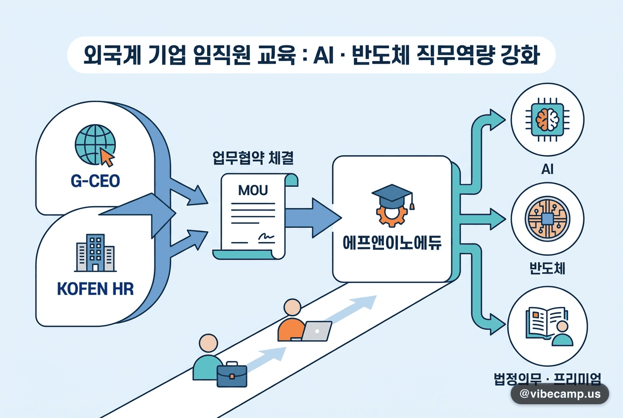 외국계 기업 임직원도 AI·반도체 직무교육, 협회 2곳과 협약
