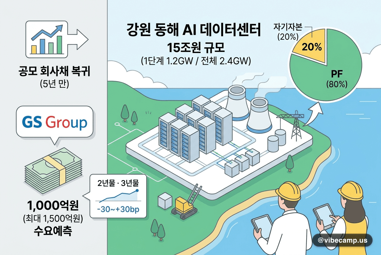GS, 15조원 AI 데이터센터에 시동 — 5년 만의 회사채 복귀