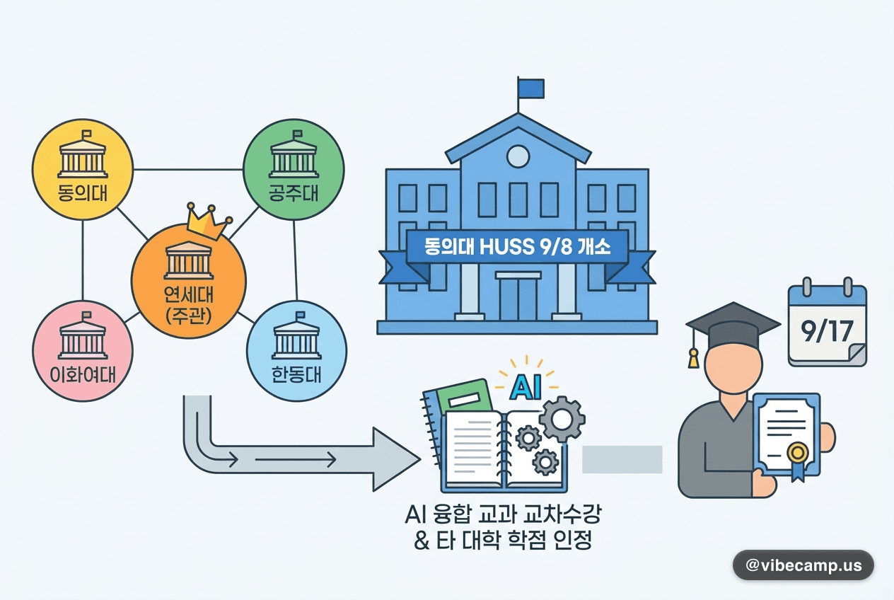 동의대 HUSS 9/8 개소, 5개 대학 AI 융합 교과 교차수강