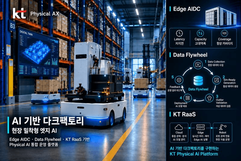 KT, 전북에 24시간 무인공장 — 가상에서 먼저 학습시킨 AI 에이전트