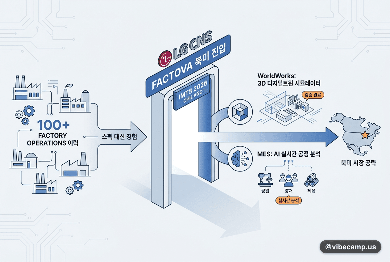 LG CNS 팩토바 북미 진입 — 스펙 대신 100개 공장 운영 이력으로