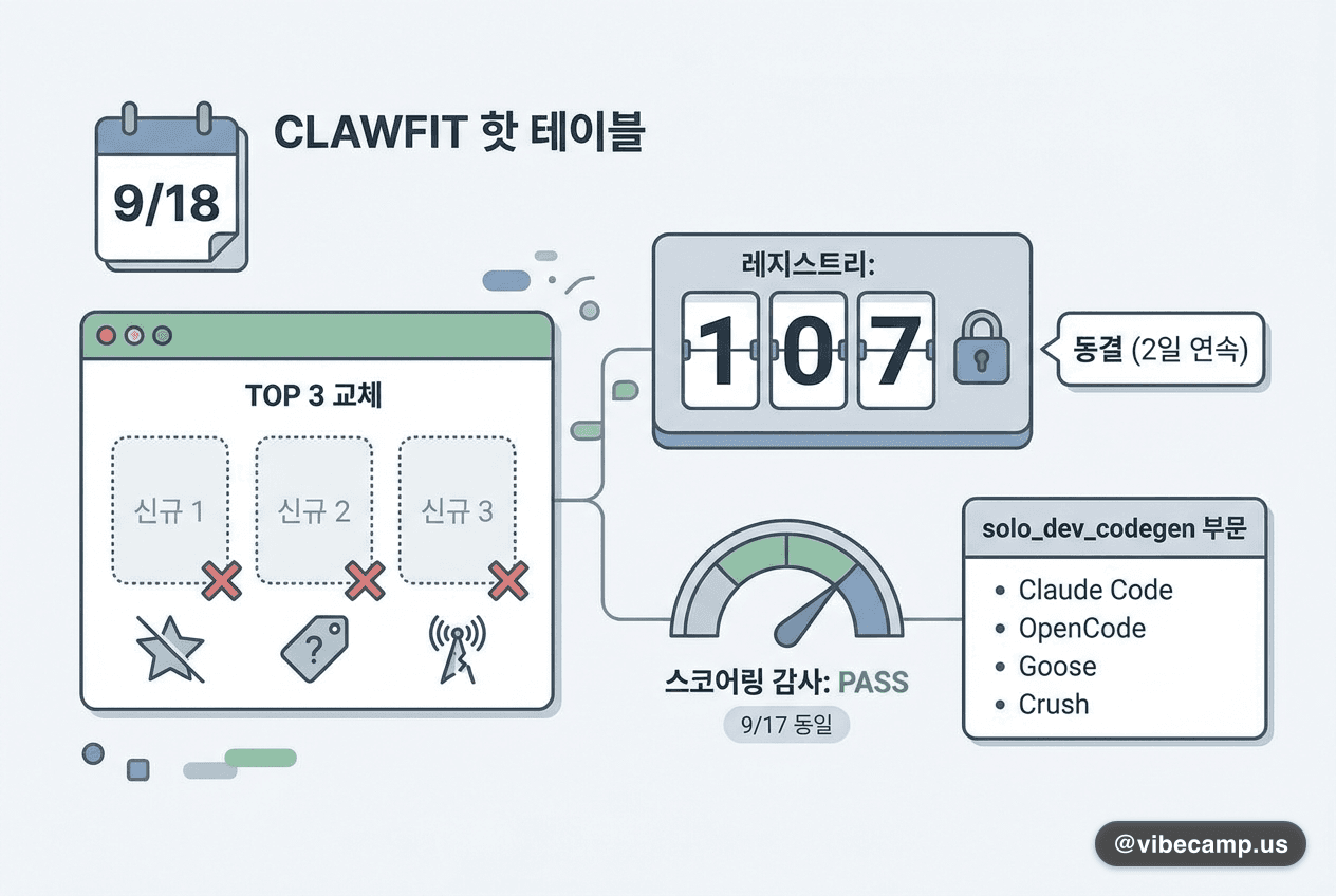 이틀째 추천 순위 무변동, 레지스트리는 107개 그대로