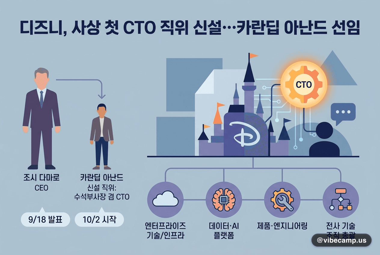 월트디즈니컴퍼니 신임 최고기술책임자(CTO)로 선임된 카란딥 아난드(Karandeep Anand) 공식 프로필 사진
