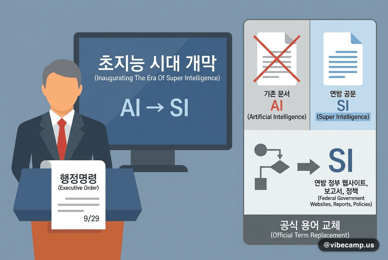 트럼프 행정명령, 연방 공식 용어 'AI'를 'SI(초지능)'로 교체