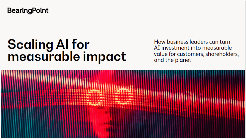 BearingPoint 'Scaling AI for measurable impact' 보고서 표지