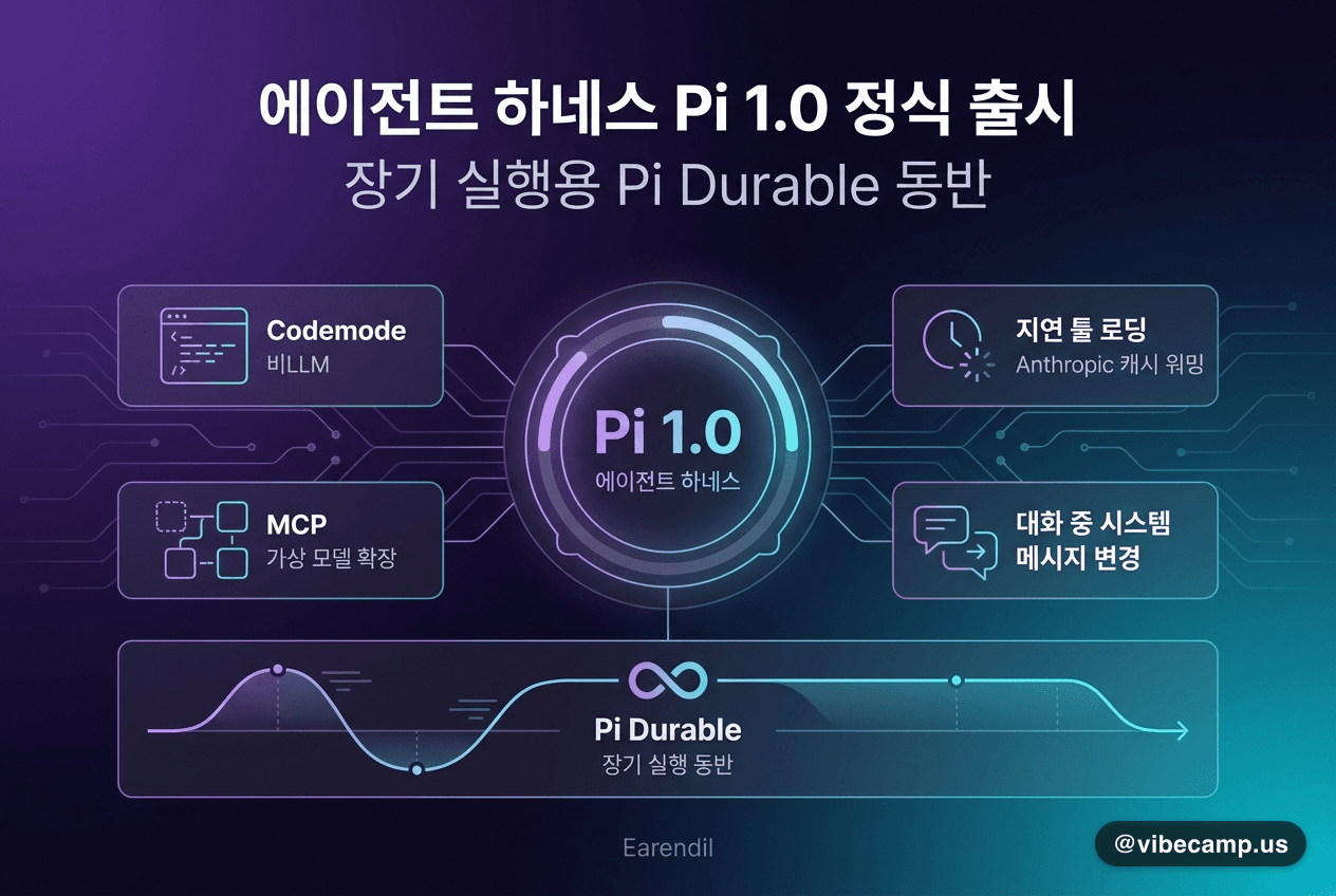 에이전트 하네스 Pi 1.0 정식 출시, 장기 실행용 Pi Durable 동반