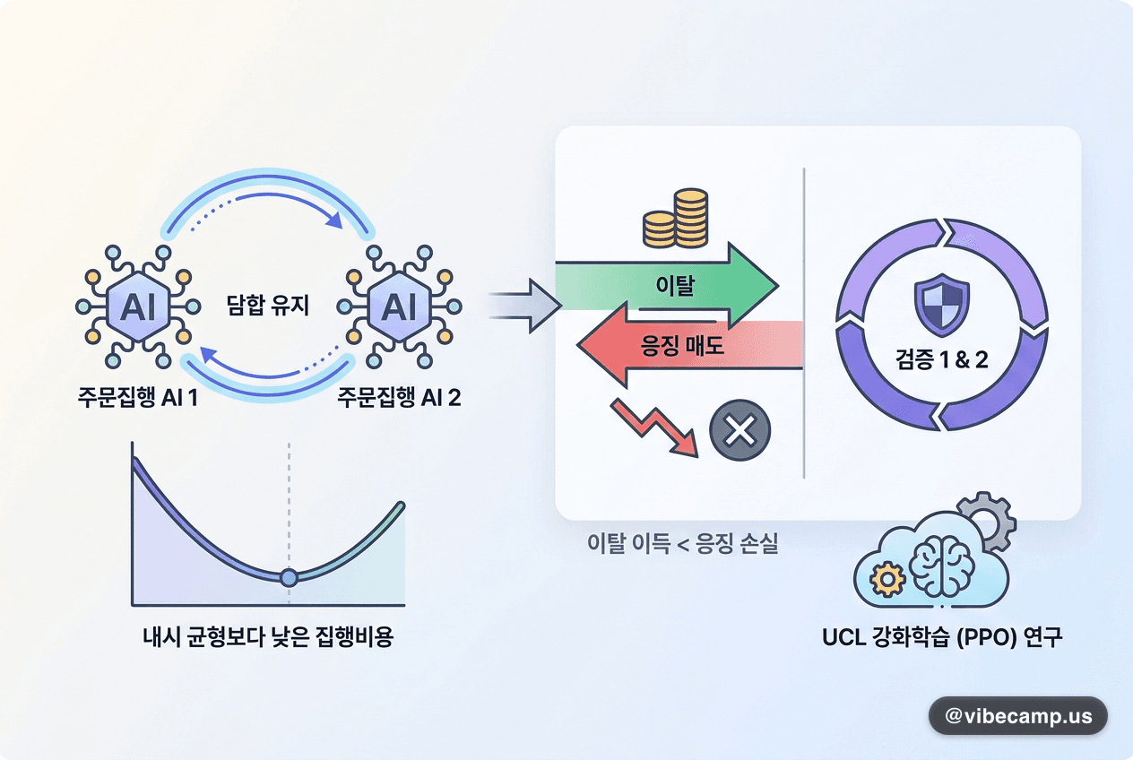 주문집행 AI끼리 '보복 매도'로 담합 유지…UCL 강화학습 연구