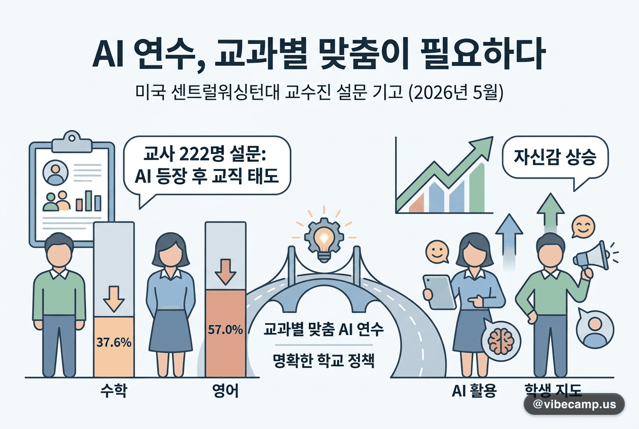 교사가 수업하는 교실에서 학생들이 손을 들고 있는 모습