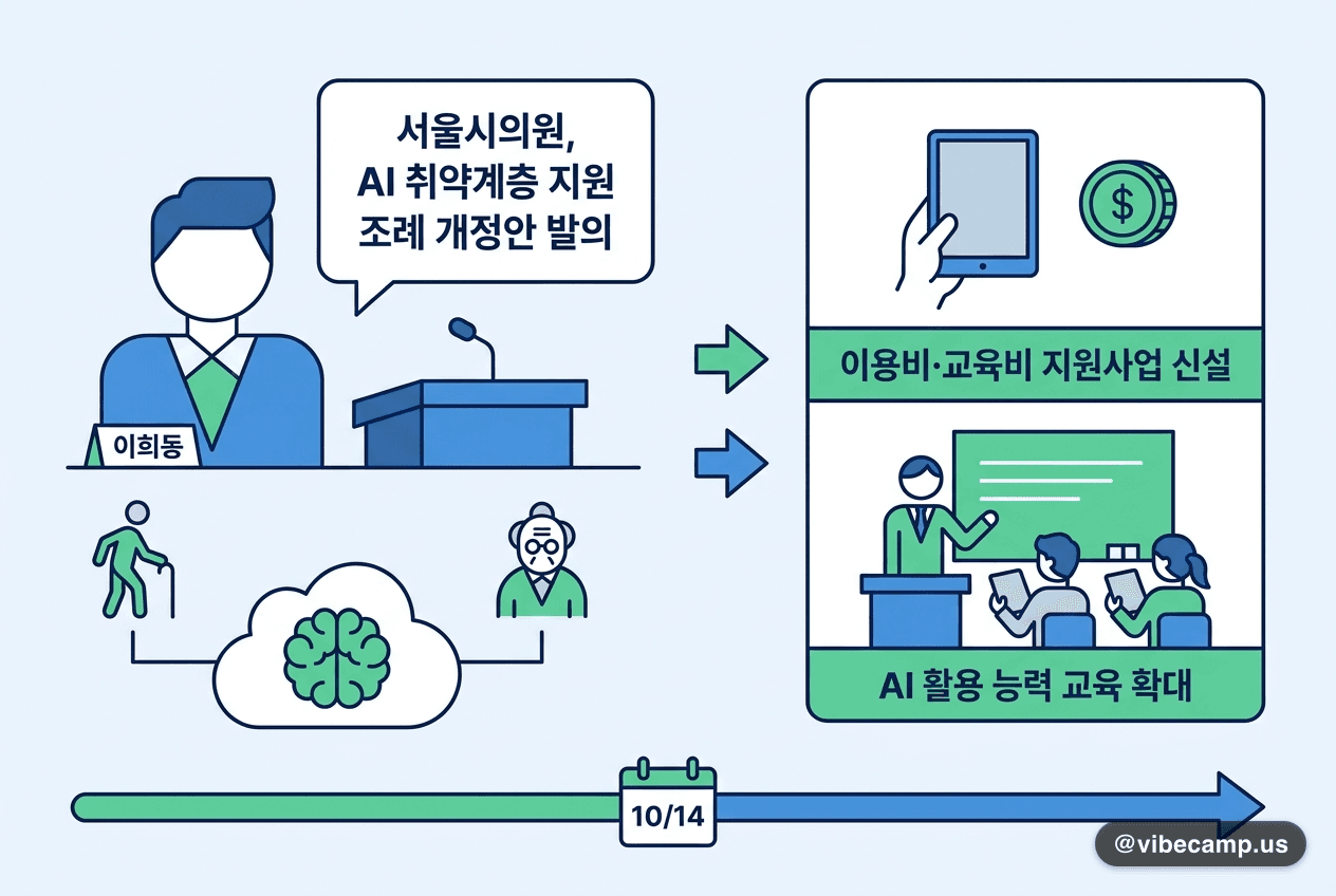 서울시의원, AI 취약계층 이용비·교육비 지원 조례 개정안 2건 발의