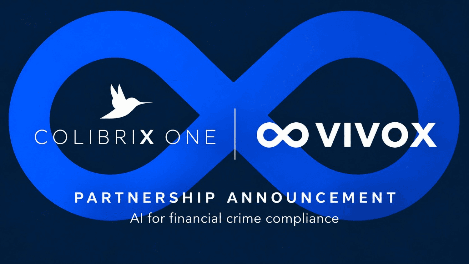 COLIBRIX ONE과 Vivox AI의 금융범죄 컴플라이언스 AI 파트너십 발표 배너